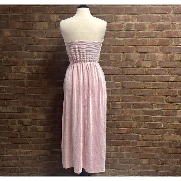 Discreet Women’s Pink & White Stripe Strapless Dress Size XL NEW - Picture 4 of 5